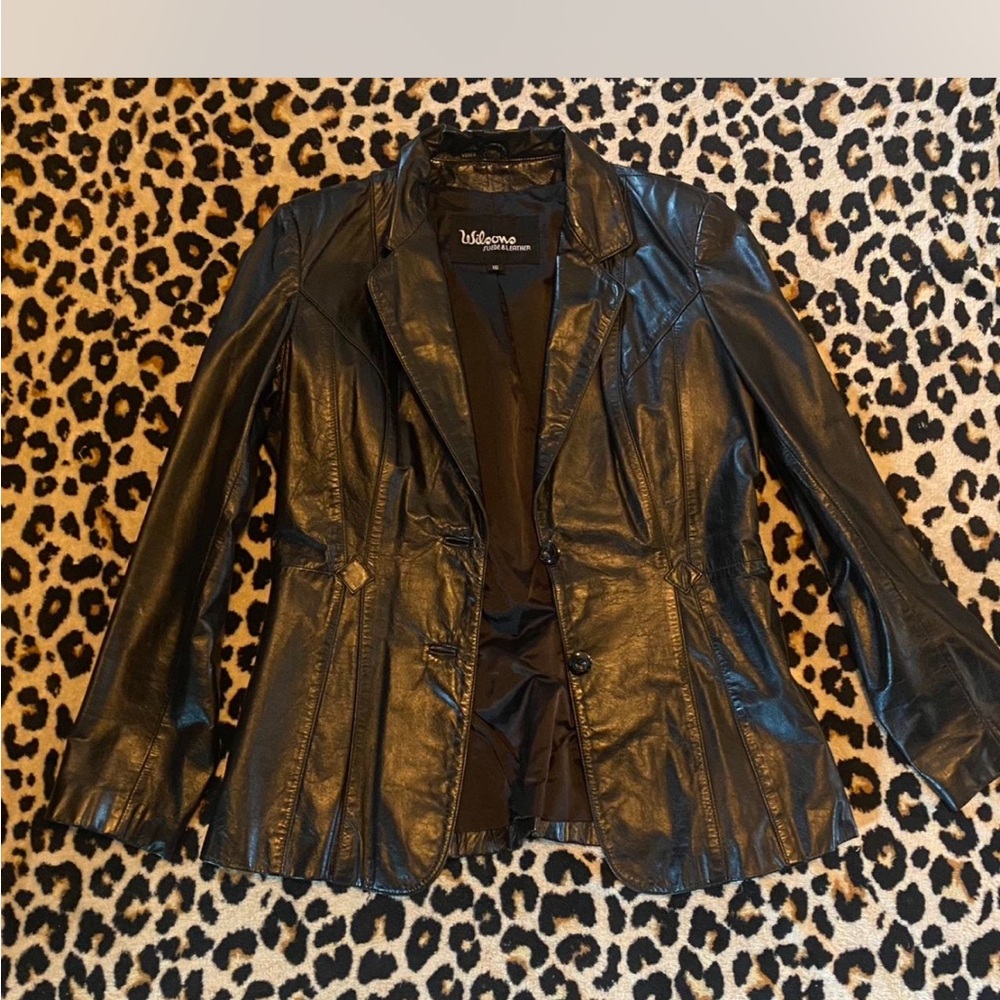 Wilson Women's Black Leather Blazer